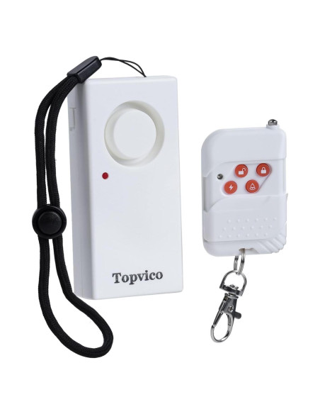 Alarma de Puerta Portátil Topvico 130dB con Control Remoto