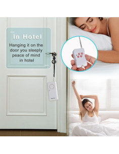 Alarma de Puerta Portátil Topvico 130dB con Control Remoto 2