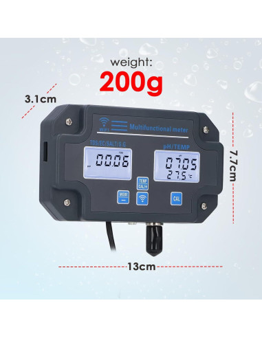 Probador de Calidad de Agua DANOPLUS KIB0341, Monitoreo Inalámbrico