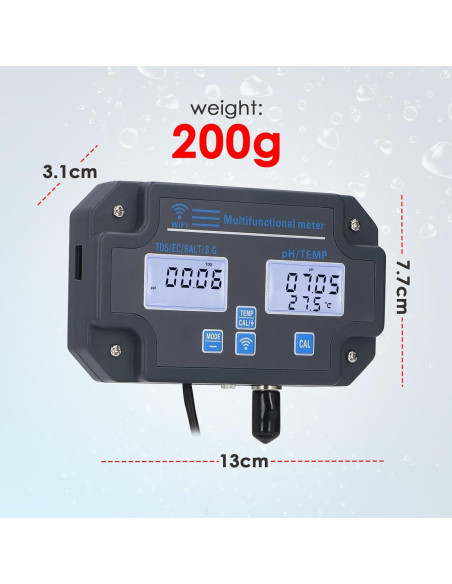 Probador de Calidad de Agua DANOPLUS KIB0341, Monitoreo Inalámbrico Probador de Calidad de Agua DANOPLUS KIB0341, Monitoreo Inalámbrico