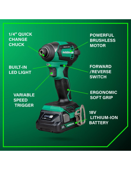 Kit de Taladro Inalámbrico Metabo HPT 18V 4 Piezas con Baterías Kit de Taladro Inalámbrico Metabo HPT 18V 4 Piezas con Baterías