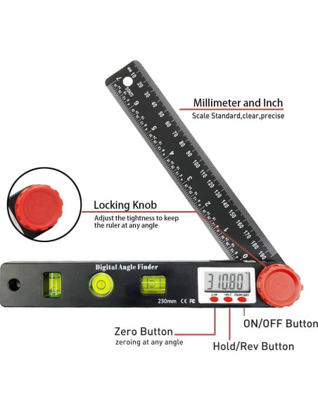 Buscador de Ángulo Digital NORTOOLS 0-360 LCD 7" Buscador de Ángulo Digital NORTOOLS 0-360 LCD 7"