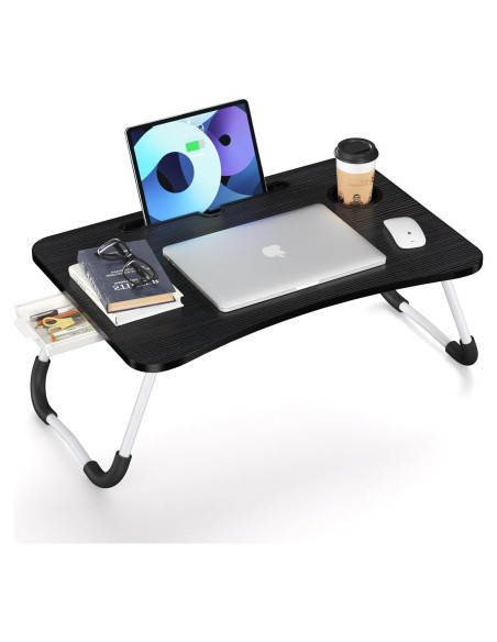 Mesa de cama portátil plegable Mayyol - Soporte para taza y tablet Mesa de cama portátil plegable Mayyol - Soporte para taza y tablet