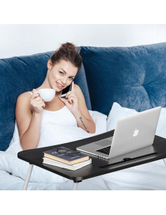 Mesa de cama portátil plegable Mayyol - Soporte para taza y tablet 2
