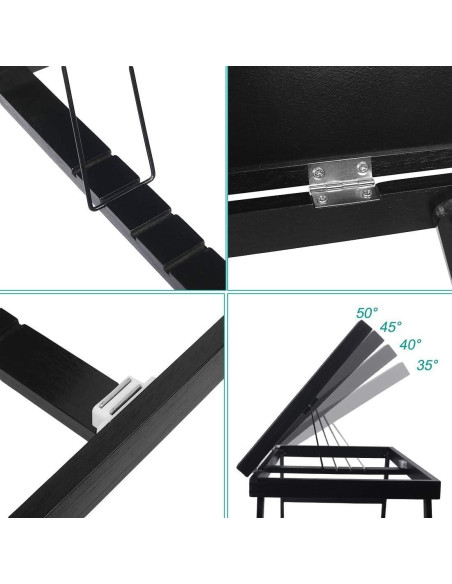 Mesa de cama ajustable Artmeer para desayuno y laptop - Negro Mesa de cama ajustable Artmeer para desayuno y laptop - Negro