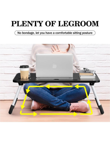 Mesa de cama portátil plegable Mayyol - Soporte para taza y tablet