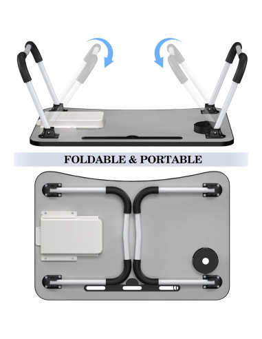 Mesa de cama portátil plegable Mayyol - Soporte para taza y tablet