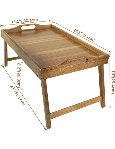 Mesa Bandeja de Cama Utoplike Acacia 50.8x33.4 cm Plegable