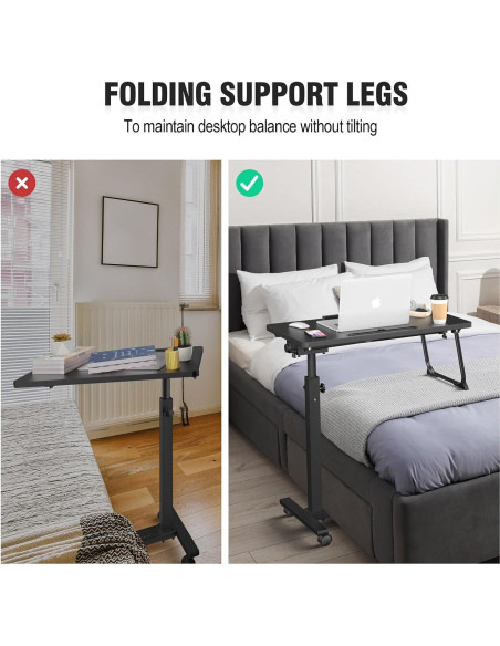 Mesa Ajustable Sobre la Cama Eocnrhe con Ruedas 76.7-108.3 cm Mesa Ajustable Sobre la Cama Eocnrhe con Ruedas 76.7-108.3 cm