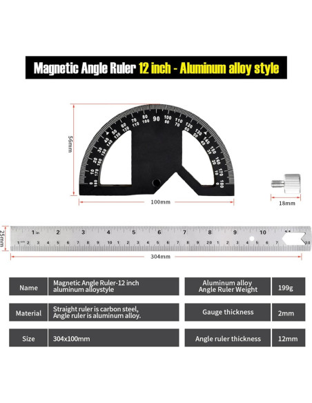 Regla de Ángulo Kurras 30.4 cm para Carpintería y Construcción Regla de Ángulo Kurras 30.4 cm para Carpintería y Construcción