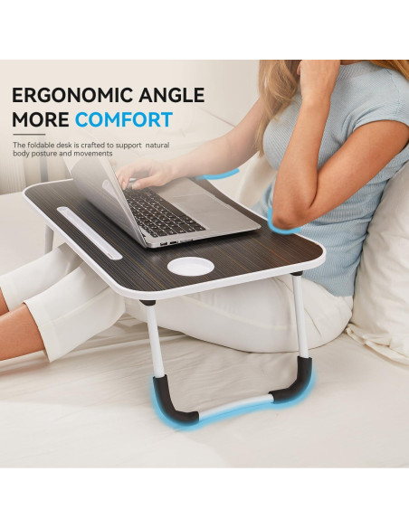 Escritorio Plegable para Laptop BUYIFY 23" Negro Madera Portátil Escritorio Plegable para Laptop BUYIFY 23" Negro Madera Portátil