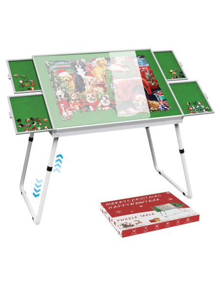 Mesa de Rompecabezas Ajustable Doerpuz 3 en 1 Plegable 88,9x66 cm Mesa de Rompecabezas Ajustable Doerpuz 3 en 1 Plegable 88,9x66 cm