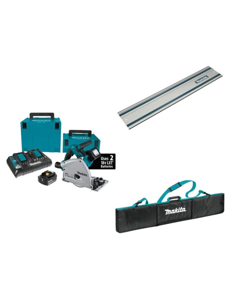 Sierra Circular Sin Escobillas Makita 36V 6.5" con Riel de Guía Sierra Circular Sin Escobillas Makita 36V 6.5" con Riel de Guía