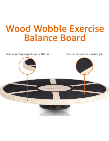 Entrenador de Equilibrio Oscilante de Madera Amazon Basics 40cm