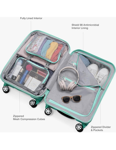 Maleta Expandible de Mano Traveler's Choice 22" Verde Menta