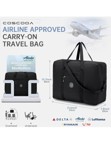 Bolsa de viaje plegable COSCOOA 45L impermeable unisex