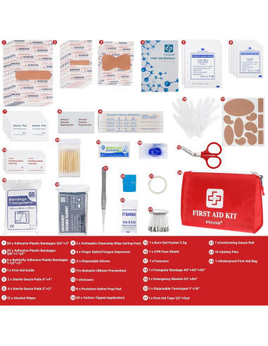 Kit de Primeros Auxilios PYSANR 150 Piezas Compacto 20x14.5cm