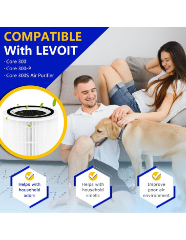 Filtro de Reemplazo Levoit Core 300 H13 HEPA - Paquete de 2