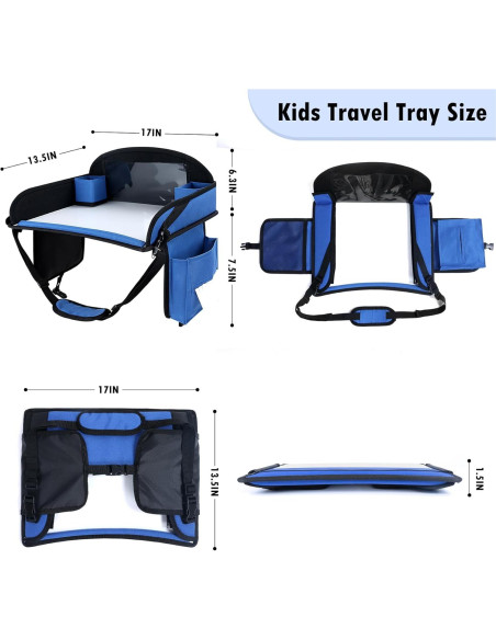 Bandeja de Viaje para Niños WENRENER Azul Marino 43x34cm 2PCS Bandeja de Viaje para Niños WENRENER Azul Marino 43x34cm 2PCS