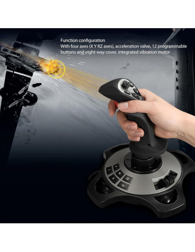 Joystick de Vuelo ASHATA para PC con Vibración y Acelerador