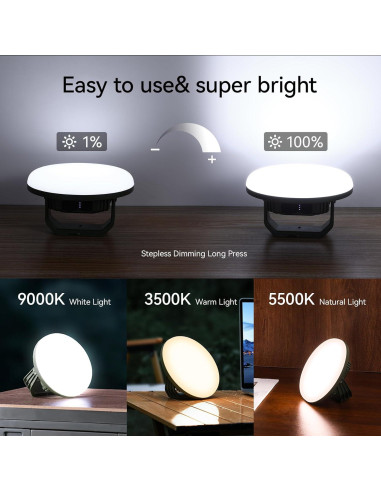 Linterna LED VAVOFO 42W 4000LM Recargable IP65 10000mAh
