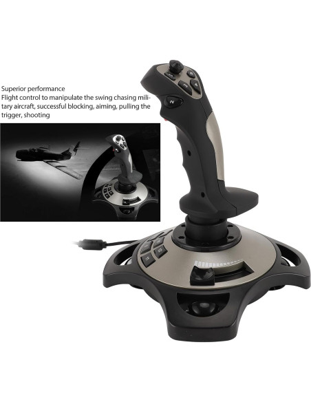 Joystick de Vuelo ASHATA para PC con Vibración y Acelerador Joystick de Vuelo ASHATA para PC con Vibración y Acelerador