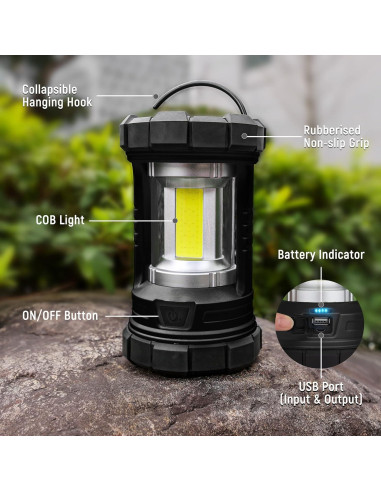 Linterna de Camping Recargable LED 3000LM Elesall - 5 Modos