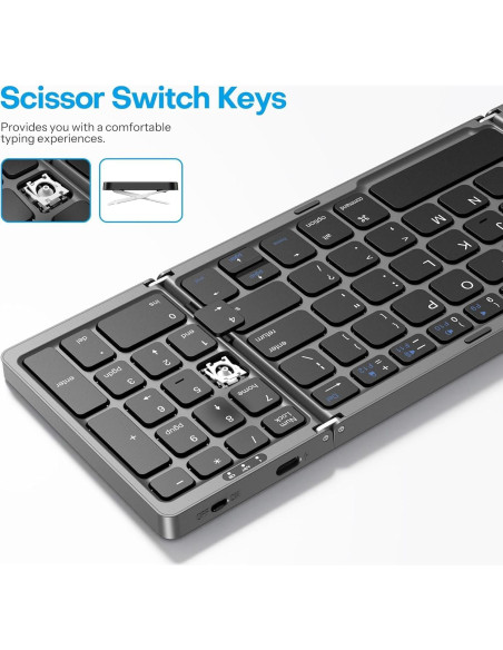 Teclado Bluetooth Plegable Luqeeg Slim Recargable 5.1 Teclado Bluetooth Plegable Luqeeg Slim Recargable 5.1