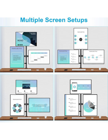 Soporte Triple para Monitores MOUNTUP MU3005 Ajustable 17-32"
