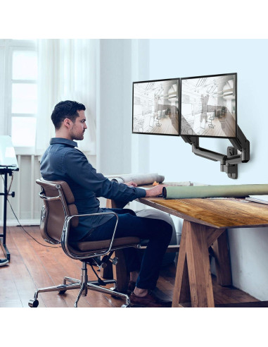 Soporte de Pared Doble Monitor HUANUO 17-32" Ajustable VESA