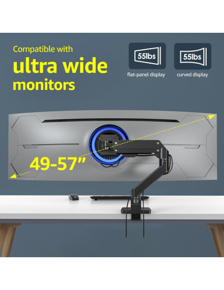 Brazo de Monitor BEWISER de Aluminio para Pantallas 34-57" Brazo de Monitor BEWISER de Aluminio para Pantallas 34-57"