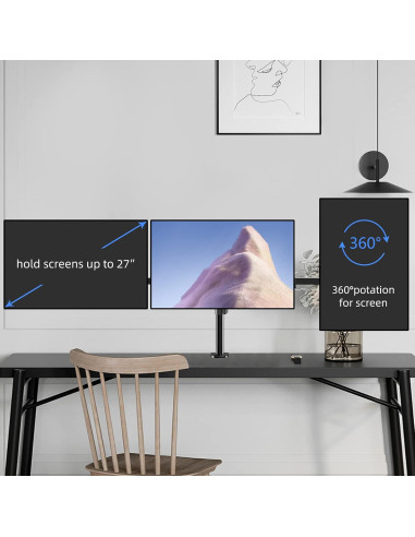 Soporte de Escritorio para Triple Monitor Suptek MD6463 Ajustable