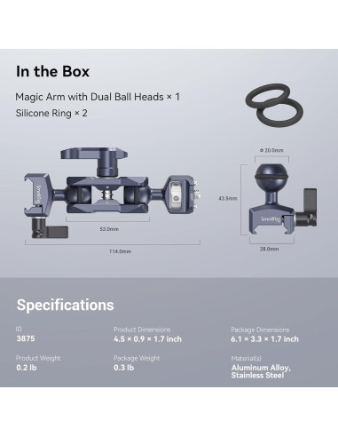 Brazo Mágico Articulado SmallRig 3875 con Abrazadera NATO 5.5 kg