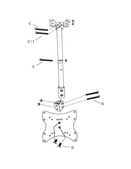 Soporte de Techo Ajustable para TV mvpmounts 14-42" hasta 30kg Soporte de Techo Ajustable para TV mvpmounts 14-42" hasta 30kg