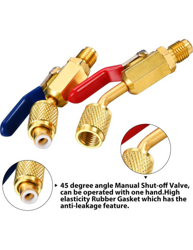 Válvula de Bola en Ángulo Mudder 1/4" y Adaptadores 7 Piezas