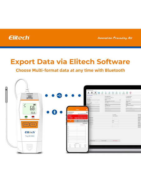 Registrador de Datos Elitech Tlog B100EH Inalámbrico 32000 Puntos Registrador de Datos Elitech Tlog B100EH Inalámbrico 32000 Puntos
