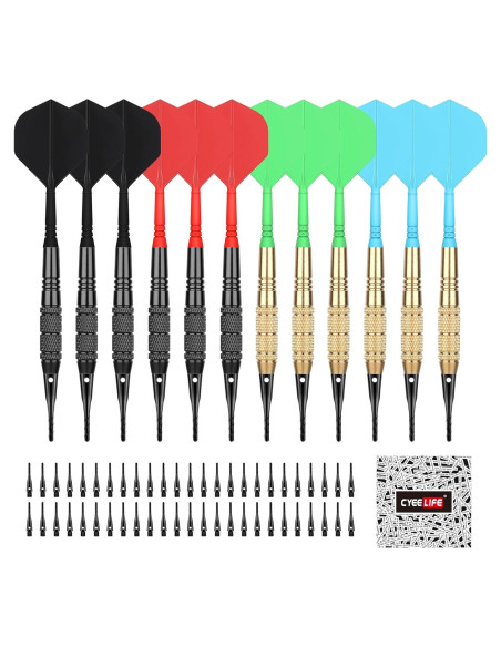 Dardos de Punta Plástica CyeeLife 12 Pcs 18 Gramos para Tablero Electrónico Dardos de Punta Plástica CyeeLife 12 Pcs 18 Gramos para Tablero Electrónico