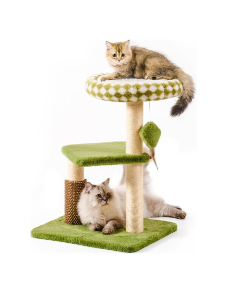Torre para Gatos Mewoo Grande Verde con Rascador y Perchero Torre para Gatos Mewoo Grande Verde con Rascador y Perchero