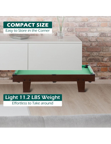 Mesa de Billar Mini REAHOISY 91.44 cm Portátil Completa