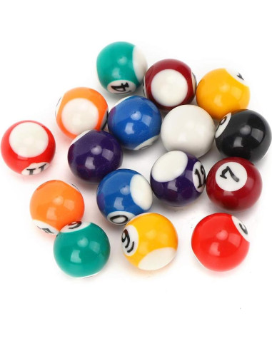 Bolas de Billar HEITIGN 16Pcs 2.5cm Resina para Mesa