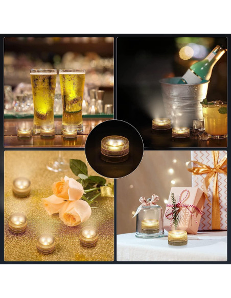 Velas LED Sumergibles Afoosoo - Paquete de 20 Blancas 3cm Velas LED Sumergibles Afoosoo - Paquete de 20 Blancas 3cm