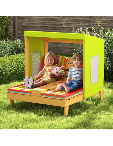 Silla Lounge Doble para Niños HONEY JOY con Dosel y Portavasos