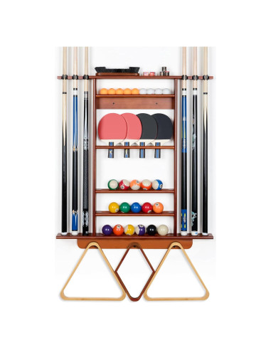 Soporte para Palos de Billar y Ping Pong XCSOURCE 2-en-1 Madera