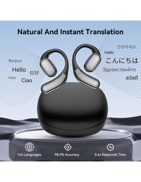 Auriculares Traductores AI Bluetooth Poodeela 144 Idiomas Auriculares Traductores AI Bluetooth Poodeela 144 Idiomas