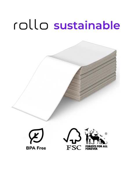 Rollo de Etiquetas Térmicas 4x6 Rollo - 500 Plegadas Adhesivas Rollo de Etiquetas Térmicas 4x6 Rollo - 500 Plegadas Adhesivas