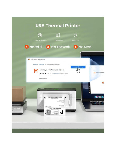 Impresora de Etiquetas MUNBYN RealWriter 941 Térmica USB 4x6