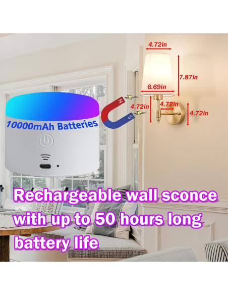 Juego de 2 Apliques de Pared Inalámbricos Slywise Dorados Juego de 2 Apliques de Pared Inalámbricos Slywise Dorados