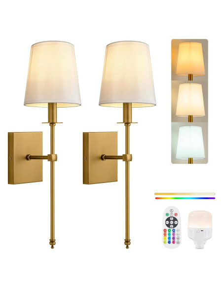 Apliques de Pared Inalámbricos PASSICA DECOR 2 Unidades LED Recargables Apliques de Pared Inalámbricos PASSICA DECOR 2 Unidades LED Recargables