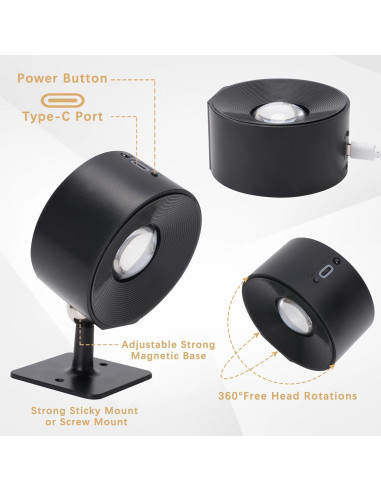Luces de Pared Inalámbricas Rihvy 3000mAh 3 Temperaturas 2 Pzas