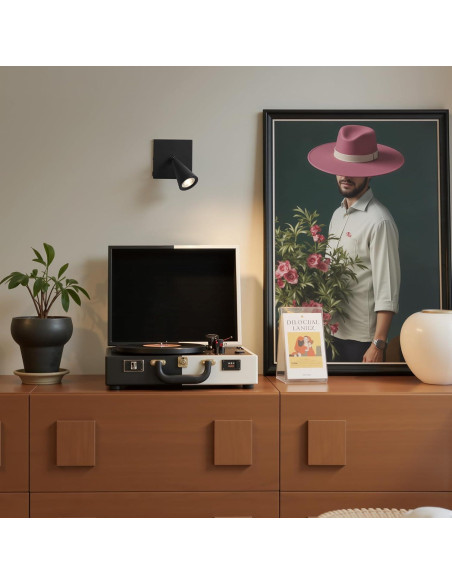 Juego de 2 Apliques de Pared LED Recargables NEWSEE Negro Juego de 2 Apliques de Pared LED Recargables NEWSEE Negro